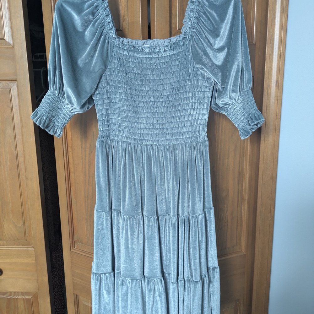 Baltic Born Dusty Blue Smocked Dress